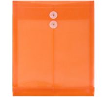 9 3/4 x 11 3/4 Plastic Envelopes with Button & String Tie Closure - Letter Open End - (Pack of 12)