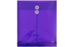 9 3/4 x 11 3/4 Plastic Envelopes with Button & String Tie Closure - Letter Open End - (Pack of 6) Purple