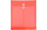 9 3/4 x 11 3/4 Plastic Envelopes with Button & String Tie Closure - Letter Open End - (Pack of 6) Red