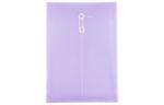 9 3/4 x 14 1/2 Plastic Envelopes with Button & String Tie Closure - Legal Open End - (Pack of 2) Lilac Purple