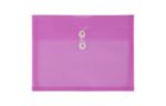 9 3/4 x 13 Plastic Envelopes with Button & String Tie Closure - Letter Booklet - (Pack of 12) Lavender Purple