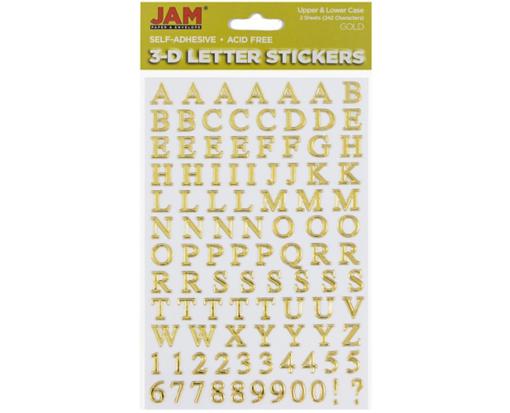 Alphabet Sticker Label (Pack of 242) Gold