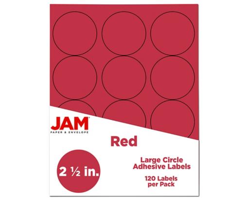 2 1/2 Inch Circle Label (Pack of 120) Red