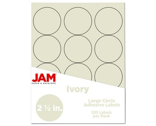 2 1/2 Inch Circle Label (Pack of 120) Ivory