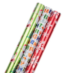 Glossy Wrapping Paper Set 4 Pack - 4 Individual Rolls (25 sq ft)