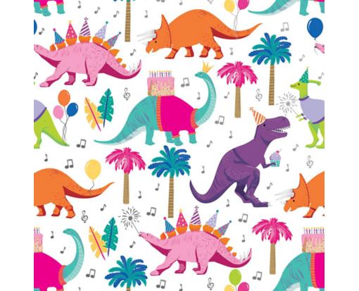 Industrial-Size Wrapping Paper Roll - 208 ft x 24 in (416 sq ft) Dino Party