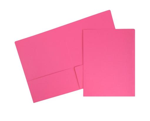 Two Pocket Matte Cardstock Presentation Folder (Pack of 6) Magenta Pink