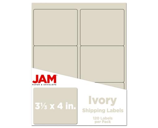 3 1/3 x 4 Rectangle Label (Pack of 120) Ivory
