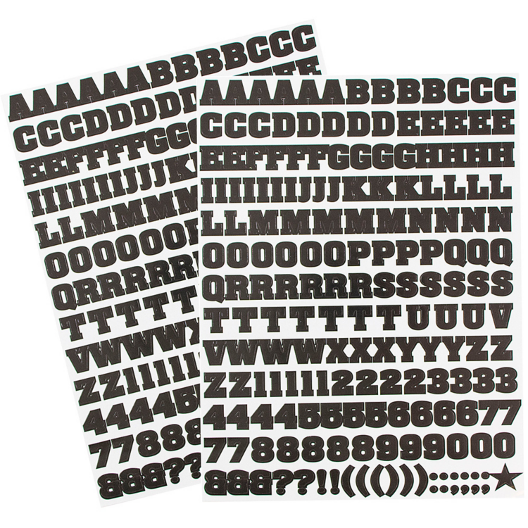 Alphabet Sticker Label (Pack of 370) Black