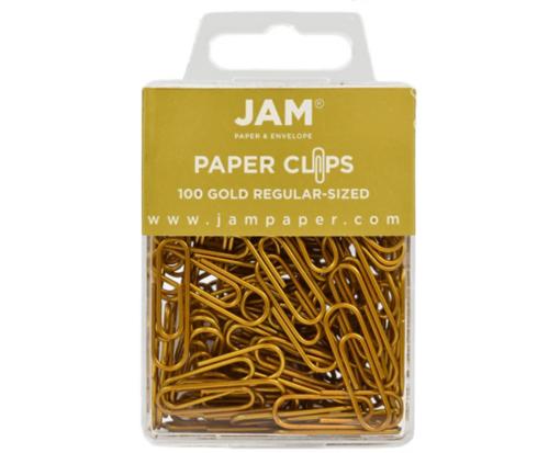 Regular 1 inch Paper Clips (Pack of 100) Gold