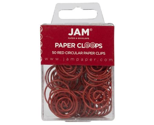 Circular Paper Clips (Pack of 50) Red