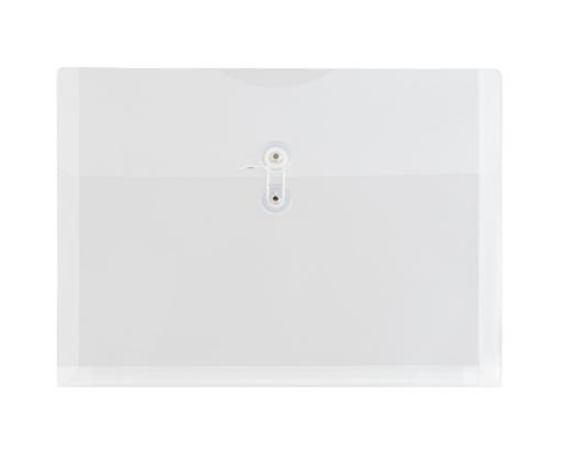 9 3/4 x 13 Plastic Envelopes with Button & String Tie Closure - Letter Booklet - (Pack of 12) Clear