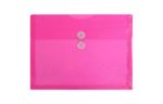 9 3/4 x 13 Plastic Envelopes with Button & String Tie Closure - Letter Booklet - (Pack of 12) Fuchsia