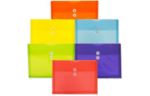 9 3/4 x 13 Plastic Envelopes with Button & String Tie Closure - Letter Booklet - (Pack of 12) Assorted