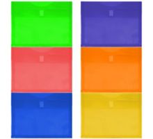 9 3/4 x 13 Plastic Expansion Envelopes with Hook & Loop Closure - Letter Booklet - 1 Inch Expansion - (Pack of 6)
