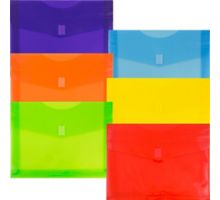 9 3/4 x 13 Plastic Expansion Envelopes with Hook & Loop Closure - Letter Booklet - 2 Inch Expansion - (Pack of 6)