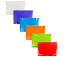 9 3/4 x 13 Plastic 3 Hole Punch Binder Envelopes with Zip Closure - Letter Booklet (Pack of 6)