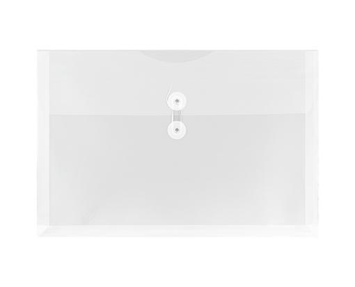 9 3/4 x 14 1/2 Plastic Envelopes with Button & String Tie Closure - Legal Booklet - (Pack of 12) Clear
