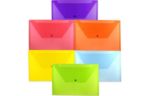9 3/4 x 14 1/2 Plastic Envelopes with Snap Closure - Legal Booklet - (Pack of 12) Assorted