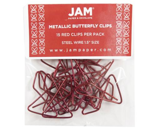 Butterfly Clips (Pack of 15) Red