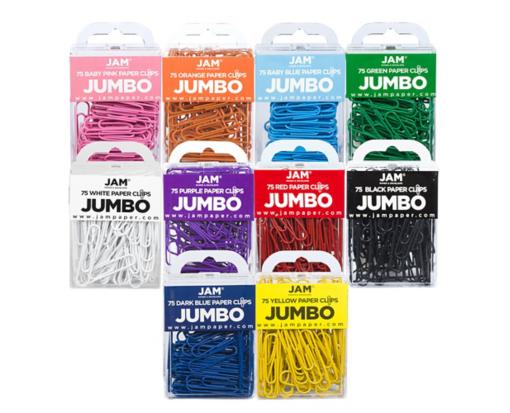 2 Inch Jumbo Paper Clips (10 Packs of 75) Assorted