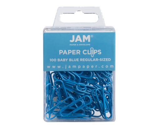 Regular 1 inch Paper Clips (Pack of 100) Baby Blue