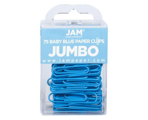 Jumbo 2 Inch Paper Clips (Pack of 75) Baby Blue
