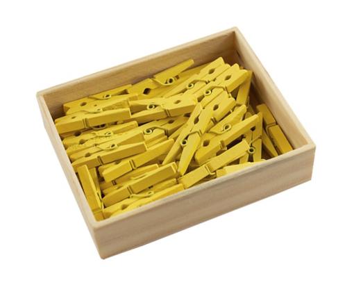 Medium 1 1/8 Inch Wood Clip Clothespins (Pack of 50) Yellow