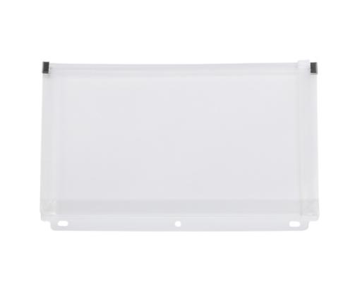 6 x 9 1/2 Plastic 3 Hole Punch Binder Envelopes with Zip Closure - #10 Booklet - (Pack of 12) Clear