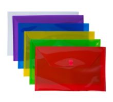 9 3/4 x 14 1/2 Plastic Envelopes with Hook & Loop Closure - Legal Booklet - (Pack of 6)
