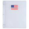 9 1/4 x 3/4 x 11 1/2 Plastic 0.75 inch Binder, American Flag 3 Ring Binder (Pack of 1) Clear