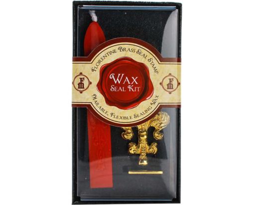 Wax Seal Brass Stamp Sets - Letter "I" Monogram Red
