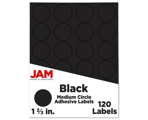 1 2/3 Inch Circle Label (Pack of 120) Black