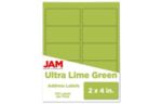 2 x 4 Rectangle Label (Pack of 120) Ultra Lime Green