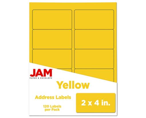 2 x 4 Rectangle Label (Pack of 120) Yellow