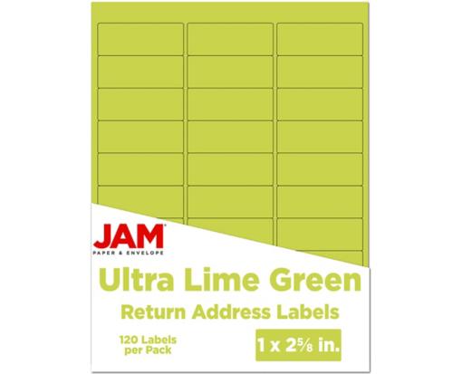 1 x 2 5/8 Rectangle Return Address Label (Pack of 120) Ultra Lime Green