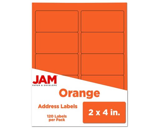 2 x 4 Rectangle Label (Pack of 120) Orange