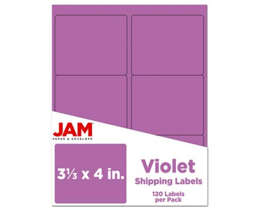 3 1/3 x 4 Rectangle Label (Pack of 120) Purple