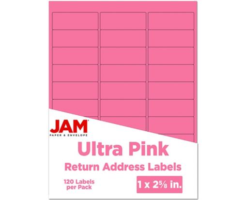 1 x 2 5/8 Rectangle Return Address Label (Pack of 120) Ultra Pink