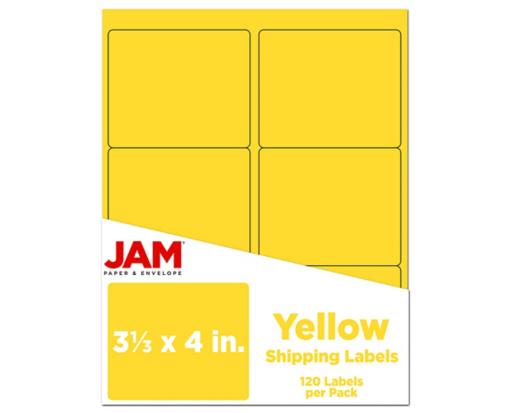 3 1/3 x 4 Rectangle Label (Pack of 120) Yellow