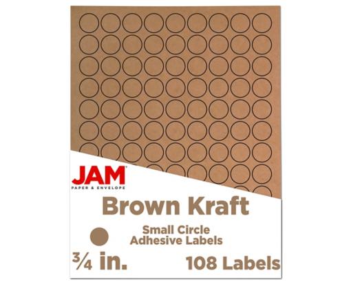3/4 Inch Circle Label (Pack of 108) Brown Kraft