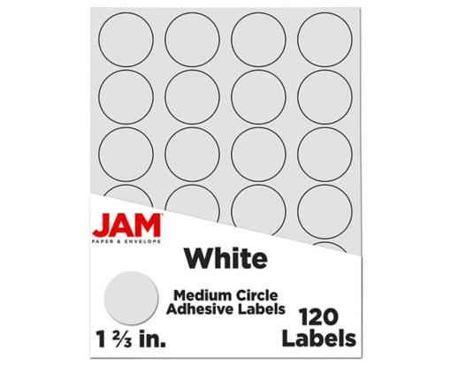 1 2/3 Inch Circle Label (Pack of 120) White