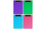 6 x 9 Plastic Clipboards (Pack of 6) Assorted
