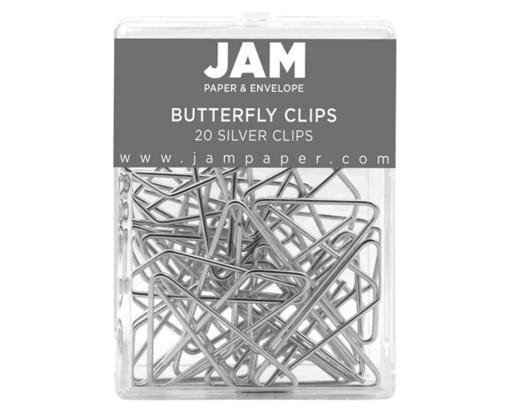Butterfly Clips (Pack of 20) Silver