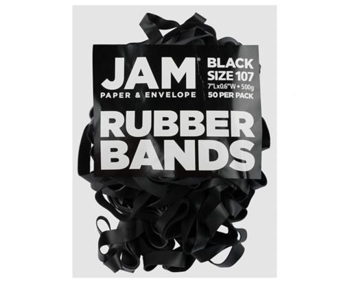 Durable Rubber Bands - Size 107 Multi-Purpose (Pack of 50) Black