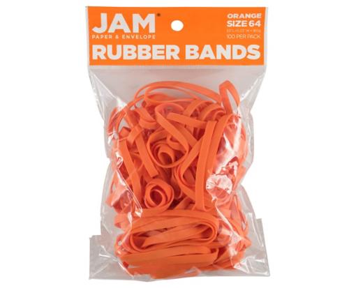 Durable Rubber Bands - Size 64 Multi-Purpose (Pack of 100) Orange