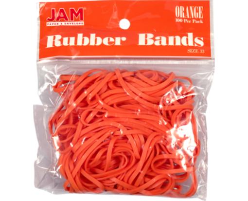 Colorful Rubber Bands - Size 33 (Pack of 100) Orange