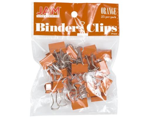 Small Binder Clips (Pack of 25) Orange