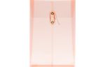 6 1/4 x 9 1/4 Plastic Envelopes with Button & String Tie Closure - Open End - (Pack of 12) Peach