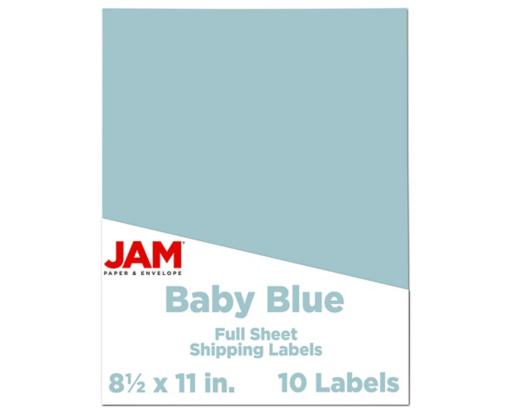 8 1/2 x 11 Full Page Label (Pack of 10) Baby Blue